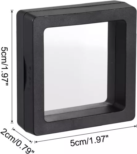 30er-Pack 3D Schwimmende Münzen Vitrine Box Ständer Halter für Schmuck Ring Ohrring - Bild 5 von 9