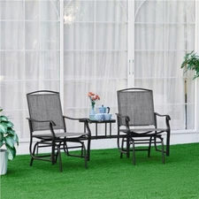 Patio/Porch Swing Glider Chair w/ Coffee Table Texteline Outdoor Rocking Chair