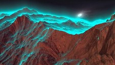 Landscape art mountains snow wind cyan Custom Gaming Mat Desk