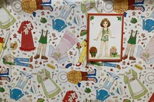 Current Paper Doll Gift Wrap, 1 Full Sheet & Doll, 1981, Little Girl, VTG