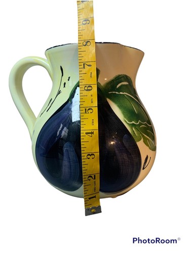 8” Ceramic Pitcher Antica Fornace Italian Eggplant Tomato Ceramiche Da Tayola - 第 3/11 張圖片