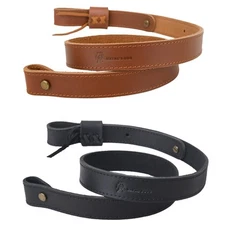 Crazy Horse Leather Rifle Sling Shotgun Strap/ Swivels for Shooting USA Stock