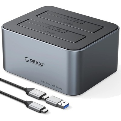 Dual Festplatten Dockingstation Aluminium USB 3.2 Gen 2 für SATA SSD HDD mit ...