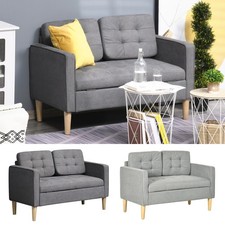 Modern 2 Seater Sofa with Storage Compact Loveseat Sofa for Living Room