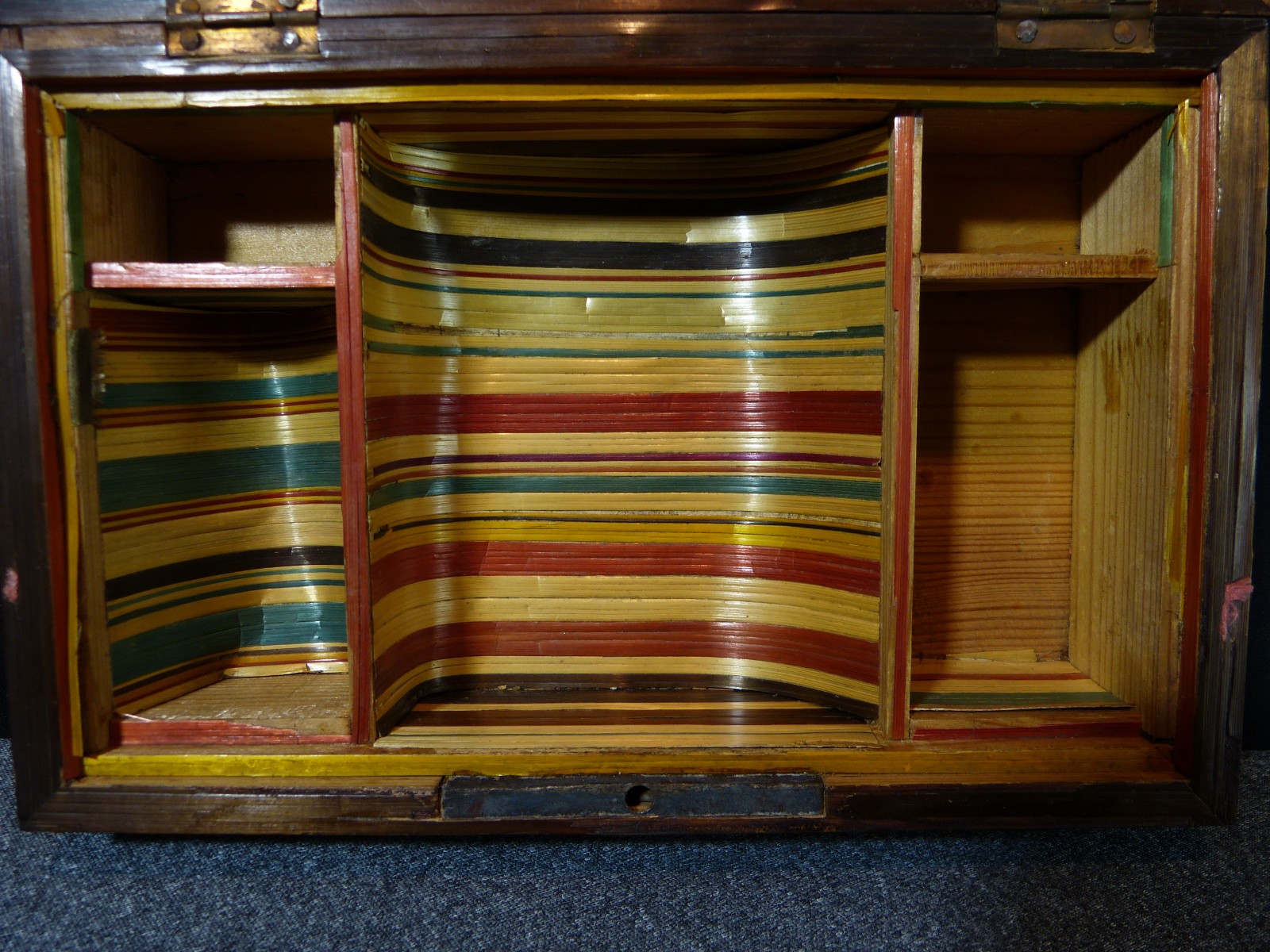 Antique 19th Century 19th Century Straw Marquetry Sewing Box Necessary Box