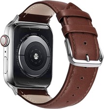 Genuine Leather Strap Compatible with Apple Watch Series 10 49mm Bicolor