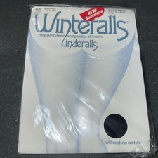 Vtg 1979 Winteralls Underalls Cozy Pantyhose Panties All In One Queen size Navy