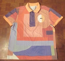 Vtg LaCoste Abstract Art Polo Shirt SMALL or XS