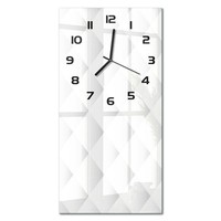 Glasuhr Hochformat Glas-Wanduhr Quadrate-Hintergrund Schwarze Zeiger 30X60 Cm