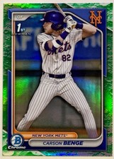 2024 Bowman Draft Chrome Carson Benge 1st Lunar Glow Refractor #BDC-28 Mets