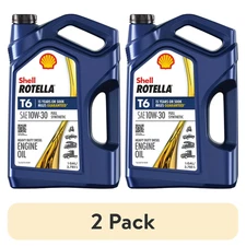 (2 pack) Shell Rotella T6 Full Synthetic 10W-30 Diesel Engine Oil, 1 Gallon