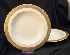 Lenox Westchester Set of Two Rim Soup Bowls Manufacturer 2nds Gold Encrusted