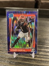 Jamarr Chase Rated Rookie Purple Shock 2021 Panini Donruss Optic #207 RC Bengals