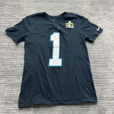 Carolina Panthers Shirt Size S Youth Teens Nike Cam Newton # 1 NFL Super Bowl 50