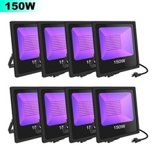 8 Pack 150W LED UV Black Lights Indoor Outdoor Stage Party Halloween Decor Lamp