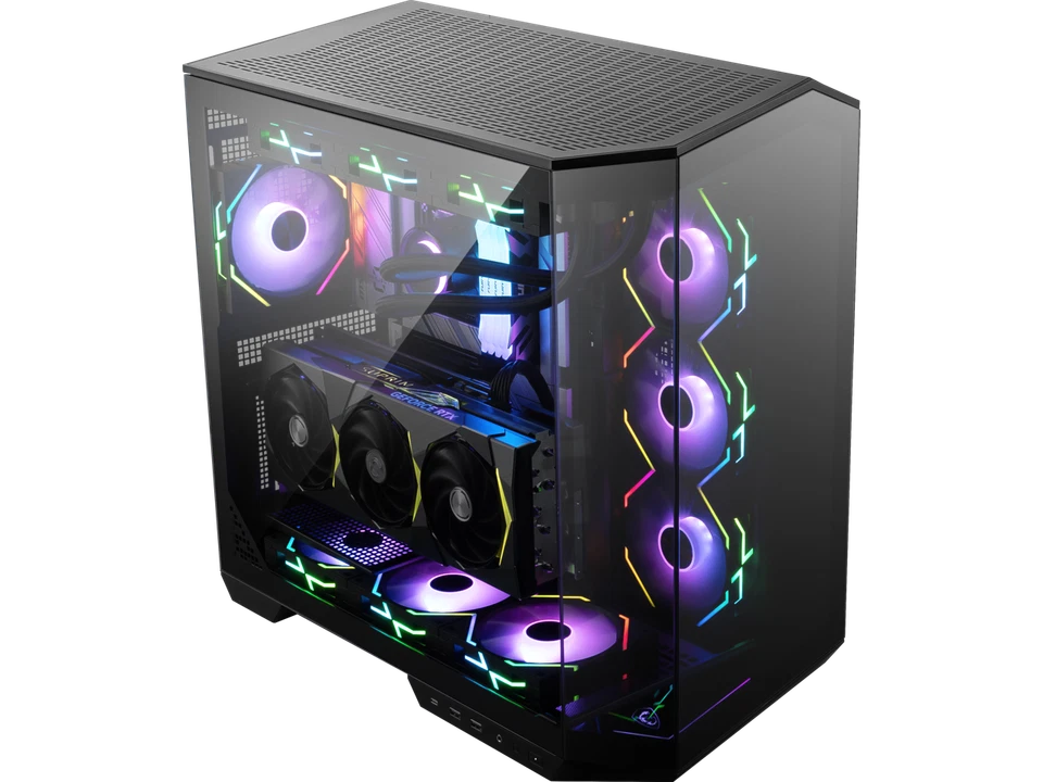 Estuche para juegos MSI MAG PANO 100L PZ Project Zero Mid Tower ATX, plástico ABS, SPCC Foto 2 de 4