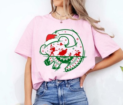 Disney Lion King Simba Pumbaa Timon Rafiki Christmas Lights Light Pink T-Shirt