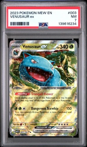 2023 POKEMON MEW EN-151 #003 VENUSAUR EX PSA 7