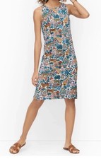TALBOTS 3X Effortless Jersey Sleeveless Shift Dress In Tropical Safari NWT