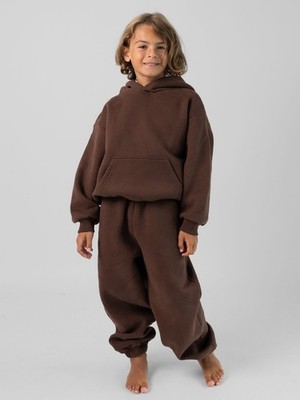 Comfrt Hoodie + Sweatpants Bundle Sz. Kids Large Walnut Brown Unisex Boy Girl