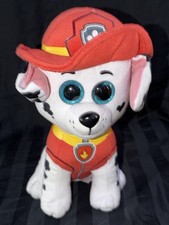 TY BEANIE BABY BOOS PAW PATROL PUP MARSHALL DALMATION DOG FIREMAN STUFFIE