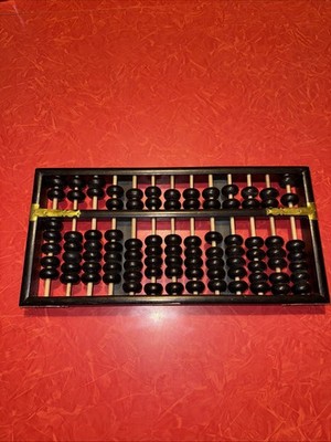 Large 13  Abacus Flying Eagle 13 Pole 91 Bead Black Wood Chinese Counter Calc