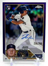 JOEY WIEMER 2023 TOPPS CHROME RC #RAJW SIGNED AUTOGRAPH ROOKIE AUTO PURPLE /250