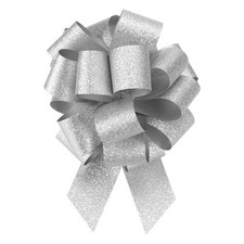 20pcs 6" Glitter Mini Star Gift Bows Small Sparkly Christmas Bows Silver