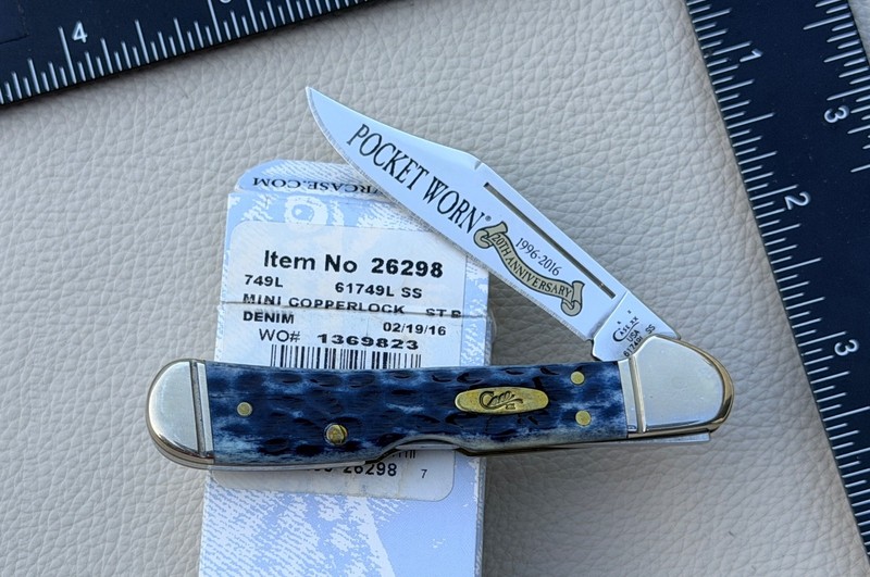 20th Anniversary Pocket Worn Denim Bone Case Cutlery XX MINI COPPERLOCK 2016