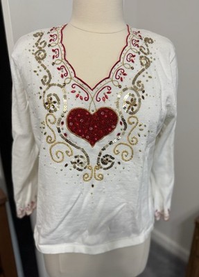 Jack B Quick White Valentines Holiday Sweater, X-Large