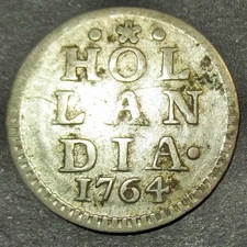 Certificate Authenticity 1764 Dutch Colonial New York Silver Half Dime Hollandia
