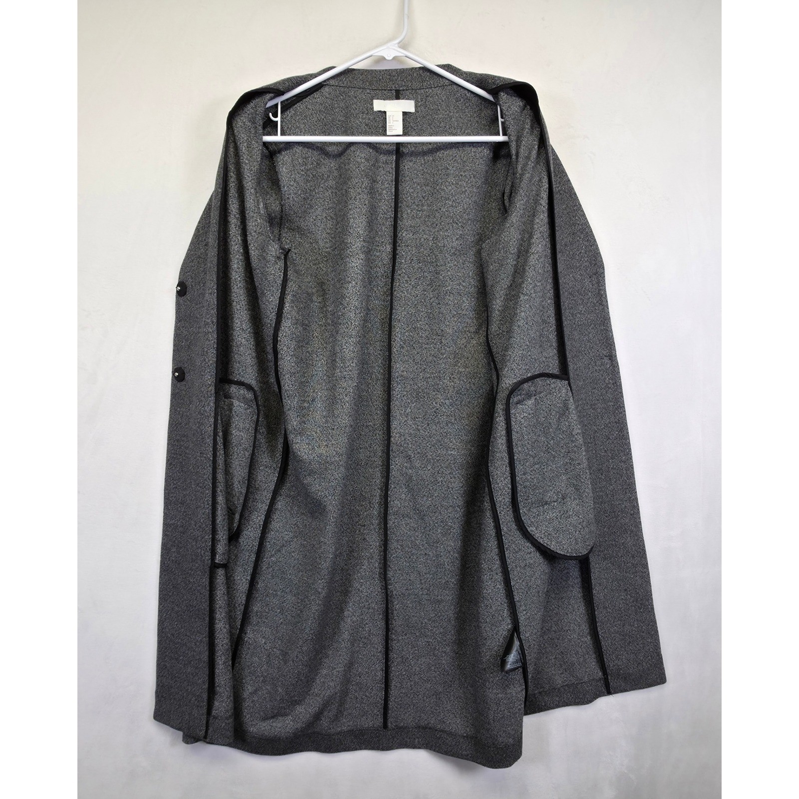H&M Coat Womens 2 Gray Minimalist Structured Timeless Longline Modern Layering thumbnail 10