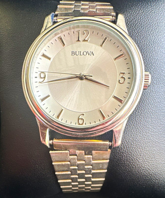 Bulova Men s Quartz Silver Dial Stainless Steel Bracelet Analog WORKING