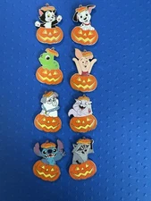 Complete 8- Pin Set Of Halloween Disney Characters:   Pumpkin Pals Mystery Set