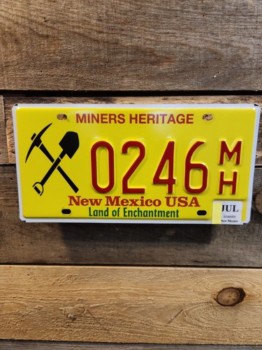 New Mexico Miners Heritage License Plate 0246 Expired Collectible License Plate