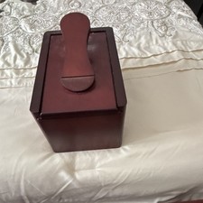 Wooden Shoe Shine Box Kit Case with Handle, Brown Storage Organizer