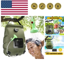 Solar Shower Bag | 5 Gal/20L Solar Heating Bag | Removable Hose | On-Off Swit...