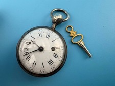 Antique Verge Fusee French Sterling Silver Small Repeater Pocket Watch 19th C