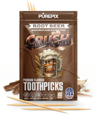 Crush Root Beer Flavored Toothpicks Quit Smoking Support, Thick Birchwood Infuse