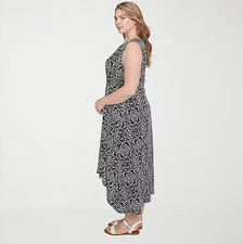 Larky Lark Womens Plus Midi Medallion A-Line Dress - Size 1X 925036