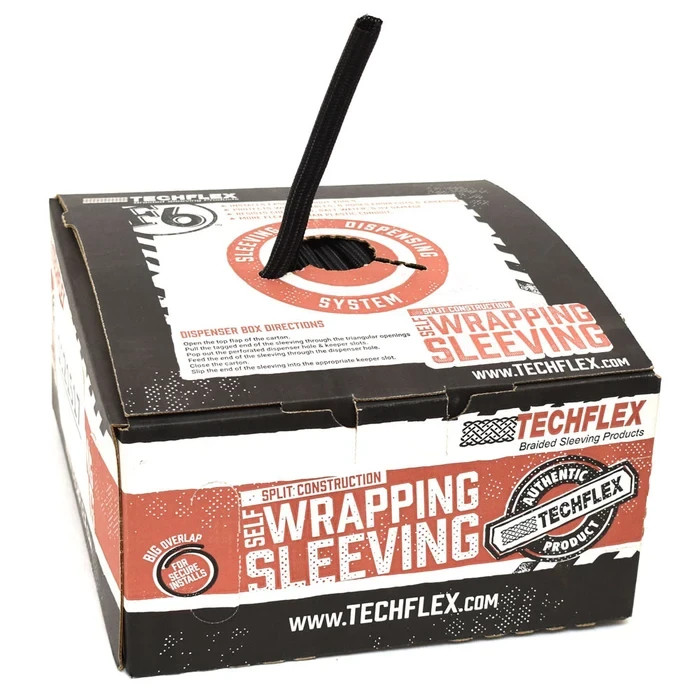 NEW Techflex 1/2" Black F6 Wrappable Braided Sleeving 150 Ft Roll