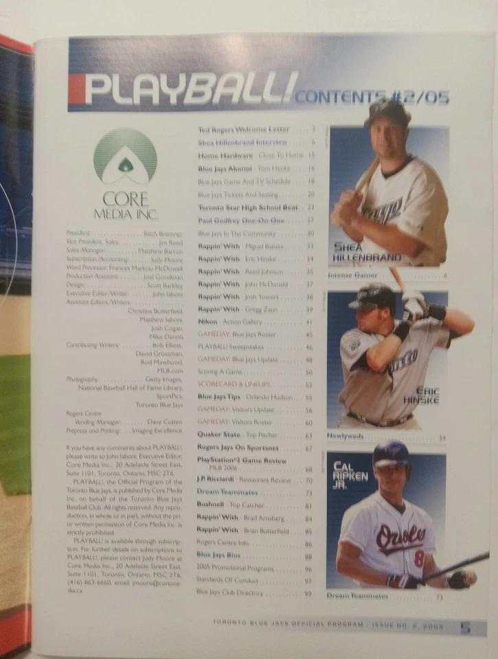 2005 Programs - Argonauts - Grey Cup Champions & Blue Jays -Alex Rodriguez Cover - Image 4 of 4