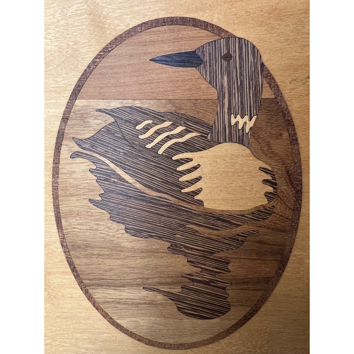 Hudson River Inlay Loon Bird Wood Marquetry Jeff Nelson | eBay
