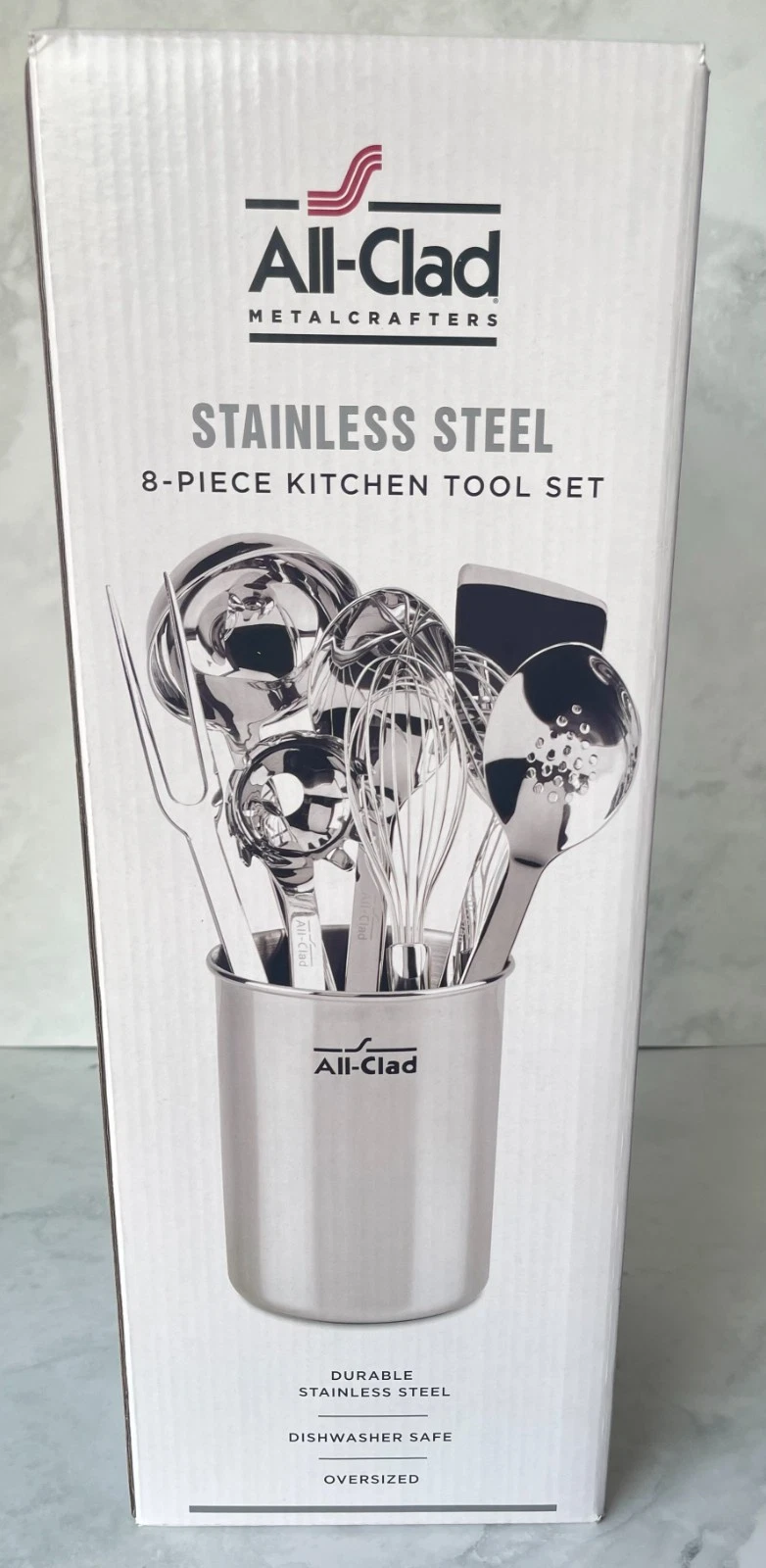 New All-Clad Stainless Steel Essential 8-Piece Kitchen Tool Set with Holder
Opens in a new window or
