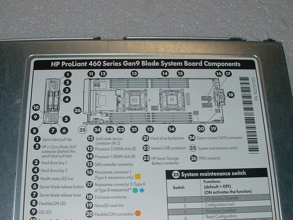 HP ProLiant BL460c G9 2x E5-2680 v3 2.5GHz 24-Cores / 512GB RAM / P244br - Image 3 of 4