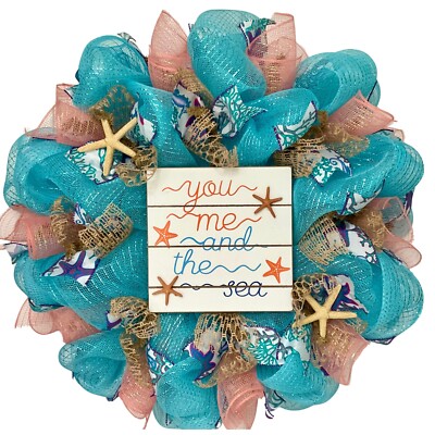 You Me and The Sea Coastal Summer Wreath