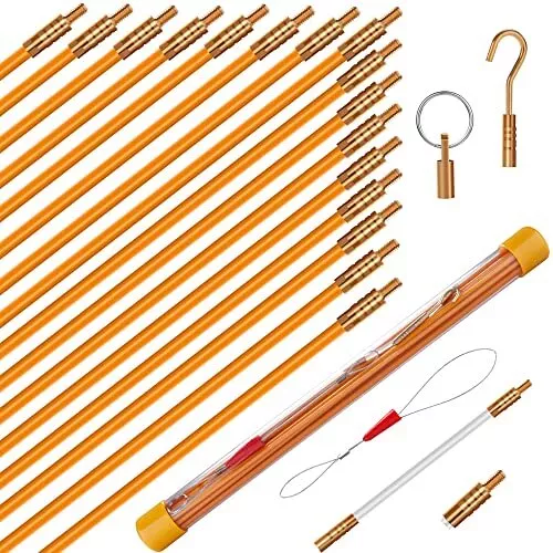 22ft Fiberglass Wire Running Kit Wire Fishing Tools Electrical Wire Puller  Throu