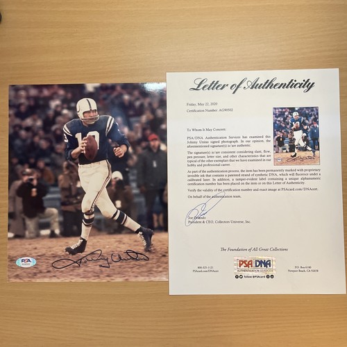 Johnny Unitas Signed Autographed 8x10 Color Photo PSA LOA COLTS - Picture 11 of 12