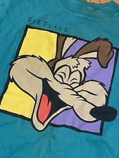 Vintage Six Flags Wile E Coyote T-Shirt Size Youth L Single Stitched Made In USA