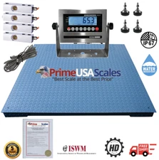 Prime 5,000 lb 4x4 Floor Scale Washdown Safe with Stainless Steel Indicator NTEP